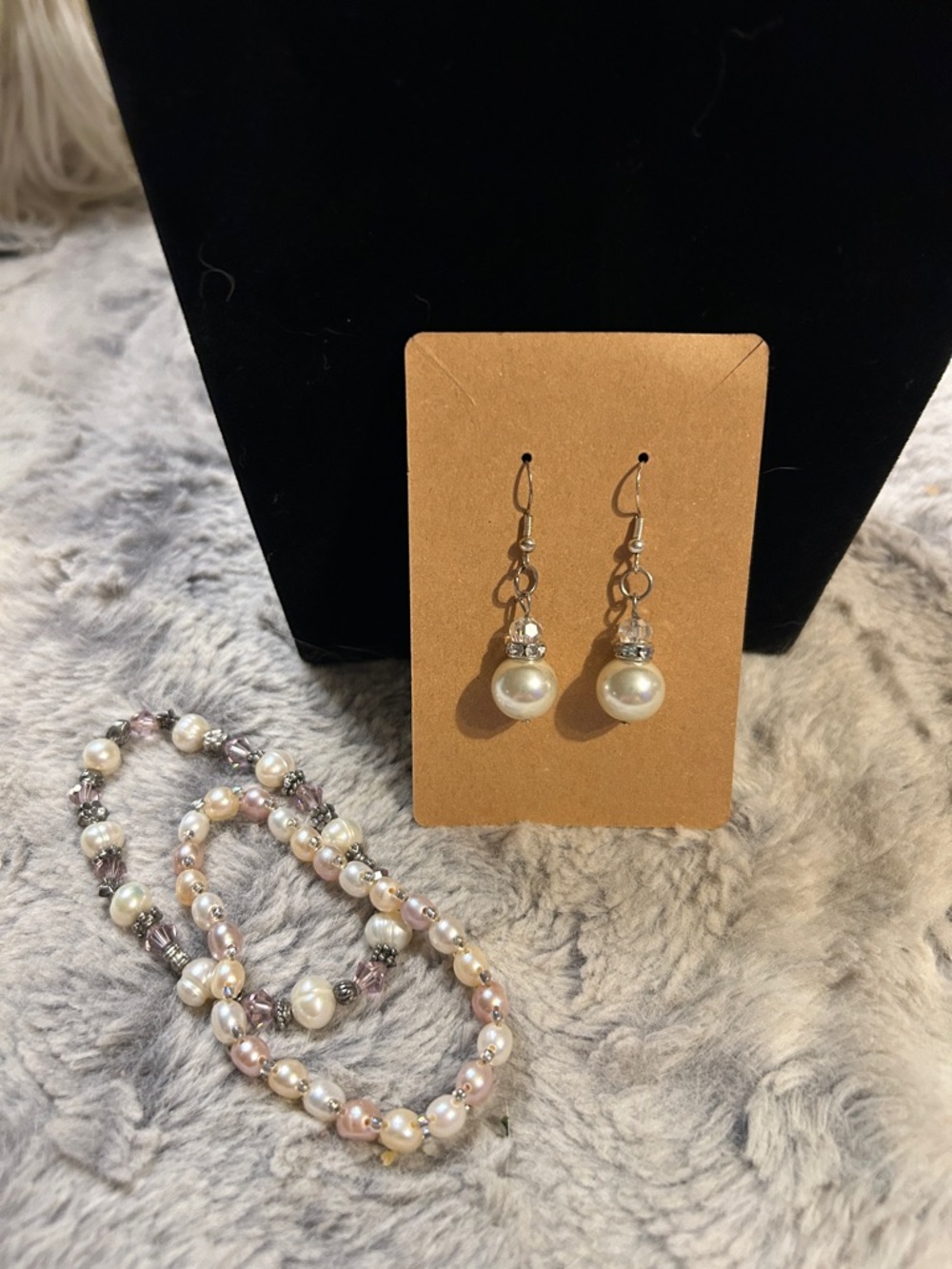 Freshwater Pearl Drop Earrings and Multi-Color Freshwater Pearl Bracelet Set